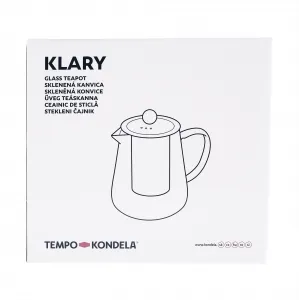 TEMPO-KONDELA KLARY, čajník so sitkom, 1,3 l, sklenený