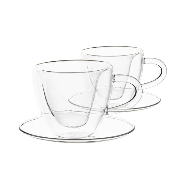 Termo poháre, set 2 ks, šálka Heart s podšálkami, v tvare srdca, 150 ml, HOTCOOL TYP 5