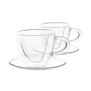 Termo poháre, set 2 ks, šálka Heart s podšálkami, v tvare srdca, 150 ml, HOTCOOL TYP 5