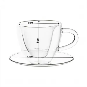 Termo poháre, set 2 ks, šálka Heart s podšálkami, v tvare srdca, 150 ml, HOTCOOL TYP 5