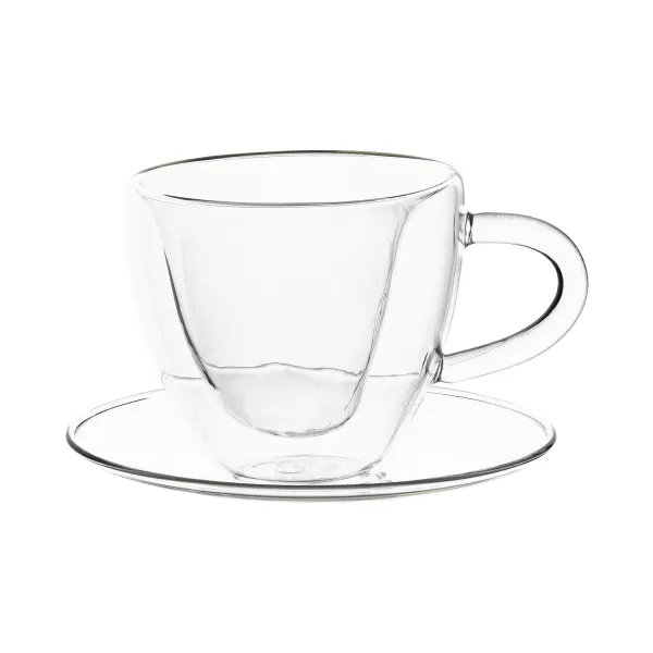 Termo poháre, set 2 ks, šálka Heart s podšálkami, v tvare srdca, 150 ml, HOTCOOL TYP 5