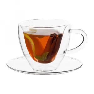 Termo poháre, set 2 ks, šálka Heart s podšálkami, v tvare srdca, 150 ml, HOTCOOL TYP 5