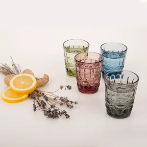 Poháre na vodu, set 4 ks, 240 ml, farebné vintage, SAVOY TYP 2