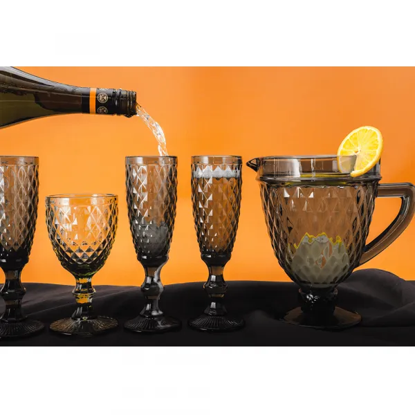 Poháre na na šampanské, set 4 ks, 150 ml, farebné, retro, VERITAS TYP 4