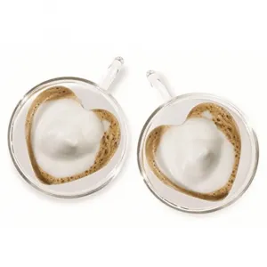 Termo poháre, set 2 ks, šálka Heart s podšálkami, v tvare srdca, 150 ml, HOTCOOL TYP 5