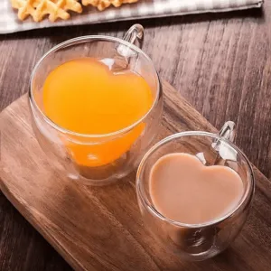 Termo poháre, set 2 ks, šálka Heart s podšálkami, v tvare srdca, 150 ml, HOTCOOL TYP 5