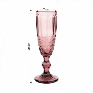 Poháre na šampanské, set 4 ks, 150 ml, farebné vintage, SAVOY TYP 4