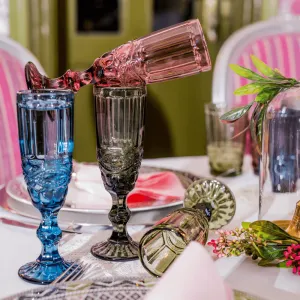 Poháre na šampanské, set 4 ks, 150 ml, farebné vintage, SAVOY TYP 4