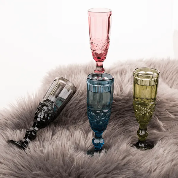 Poháre na šampanské, set 4 ks, 150 ml, farebné vintage, SAVOY TYP 4