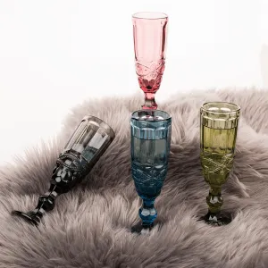 Poháre na šampanské, set 4 ks, 150 ml, farebné vintage, SAVOY TYP 4