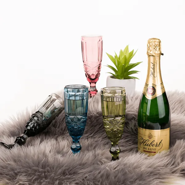 Poháre na šampanské, set 4 ks, 150 ml, farebné vintage, SAVOY TYP 4