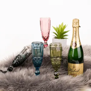 Poháre na šampanské, set 4 ks, 150 ml, farebné vintage, SAVOY TYP 4