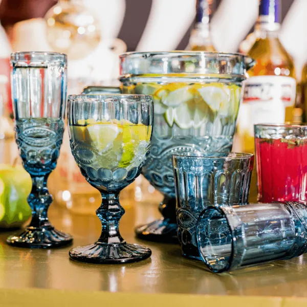 Poháre na vodu, set 4 ks, 350 ml, farebné vintage, SAVOY TYP 1