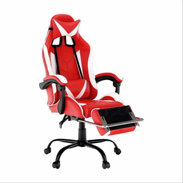 Kancelárske/herné kreslo, čierna/biela/červená, OZGE 2 NEW