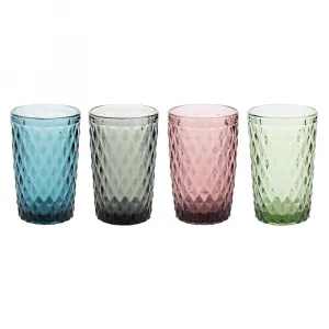 Poháre na vodu, set 4 ks, 350 ml, farebné, retro, VERITAS TYP 1