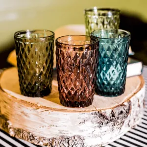 Poháre na vodu, set 4 ks, 350 ml, farebné, retro, VERITAS TYP 1