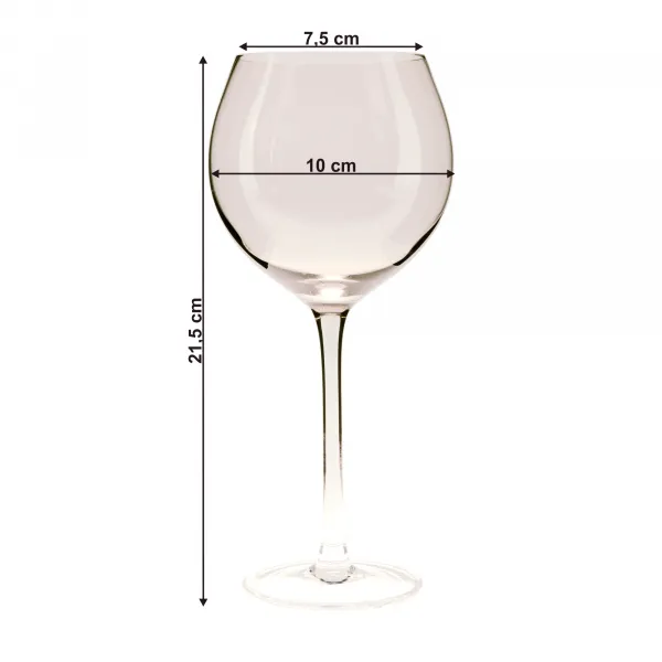 Poháre na víno, set 6 ks, 500 ml, dymová svetlohnedá, LILO TYP 1