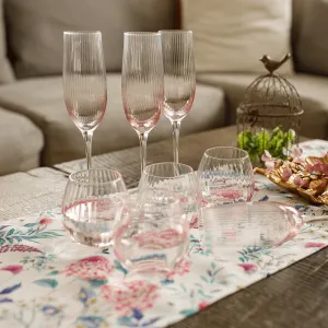 Poháre na šampanské, set 6 ks, 280 ml, ružová, CELESTE TYP 1