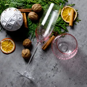 Poháre na vodu, set 6 ks, 350 ml, ružová, CELESTE TYP 2