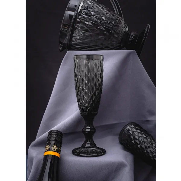 Poháre na na šampanské, set 4 ks, 150 ml, farebné, retro, VERITAS TYP 4