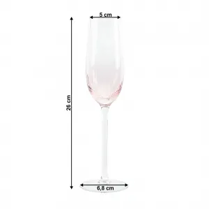 Poháre na šampanské, set 6 ks, 280 ml, ružová, CELESTE TYP 1
