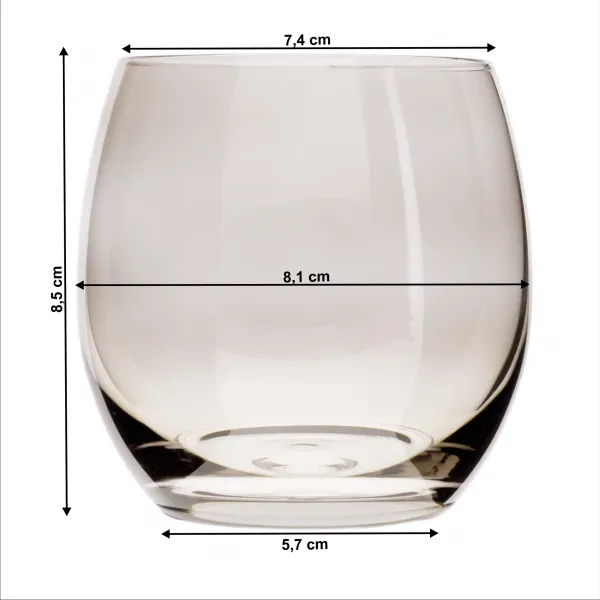 Poháre na vodu, set 6 ks, 450 ml, dymová tmavohnedá, LILO TYP 4