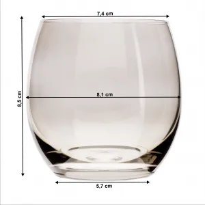 Poháre na vodu, set 6 ks, 450 ml, dymová tmavohnedá, LILO TYP 4