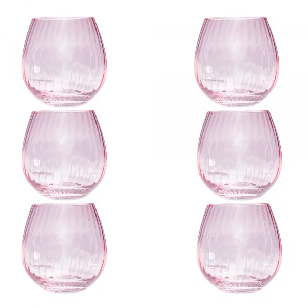 Poháre na vodu, set 6 ks, 350 ml, ružová, CELESTE TYP 2