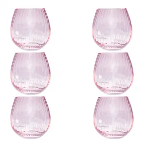 Poháre na vodu, set 6 ks, 350 ml, ružová, CELESTE TYP 2