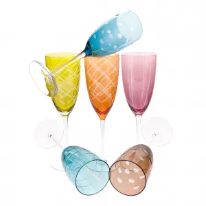 Poháre na šampanské, set 6 ks, 300 ml, mix farieb, GAIRA TYP 3