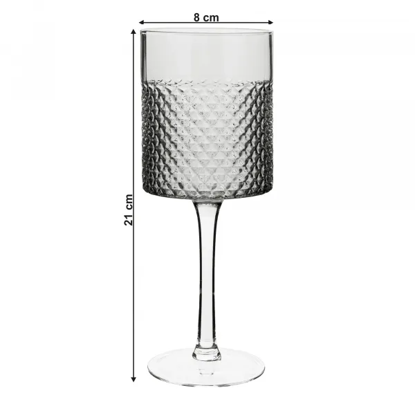 Poháre na víno, set 6 ks, 410 ml, dymové sklo, AVEIRO TYP 2
