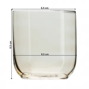 Poháre na vodu, set 6 ks, 360 ml, dymová svetlohnedá, LILO TYP 5