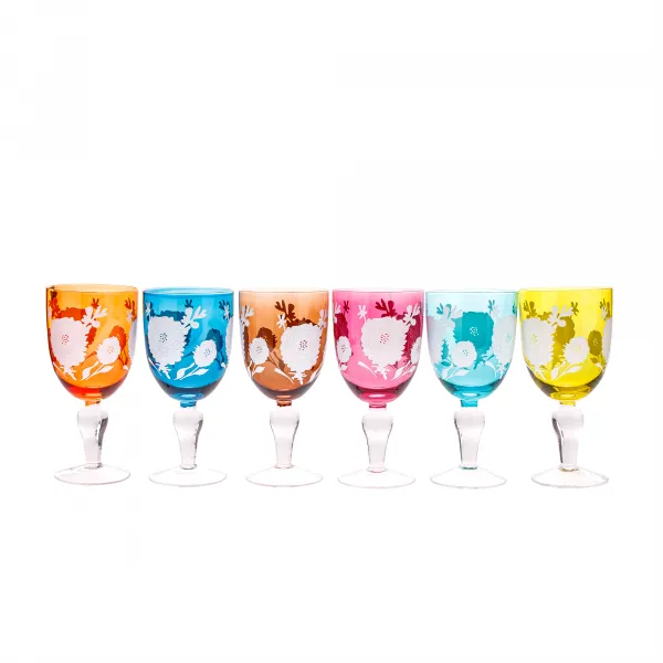 Poháre na víno, set 6 ks, 500 ml, mix farieb, GAIRA TYP 1
