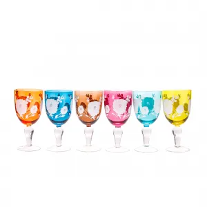 Poháre na víno, set 6 ks, 500 ml, mix farieb, GAIRA TYP 1