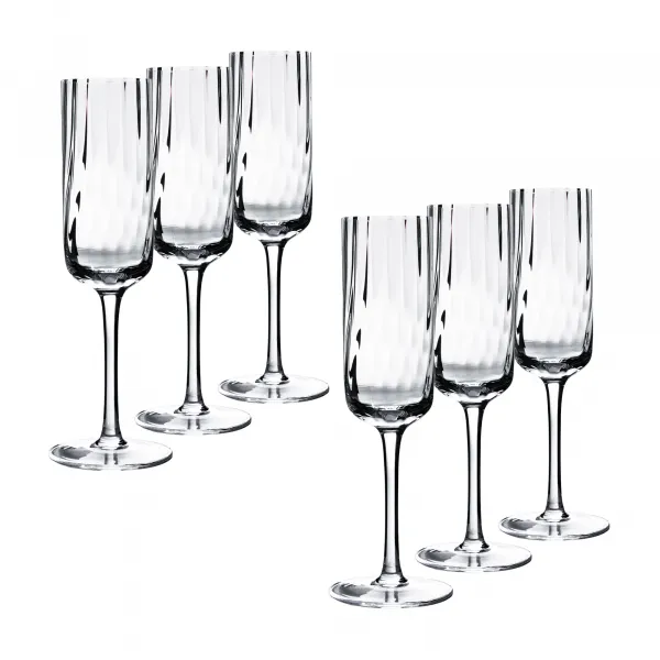 Poháre na šampanské, set 6 ks, 220 ml, číra, GRANITY TYP 1