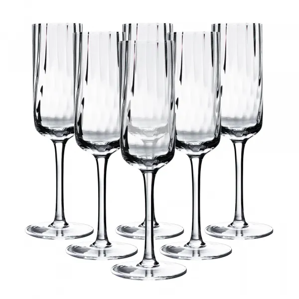 Poháre na šampanské, set 6 ks, 220 ml, číra, GRANITY TYP 1