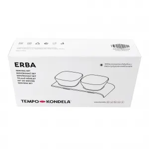 Sada 2 ks misiek na podnose, biela/modrá/tyrkysová, ERBA