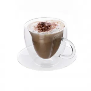 Termo poháre, set 2 ks, šálka Heart s podšálkami, v tvare srdca, 250 ml, HOTCOLDER TYP 29