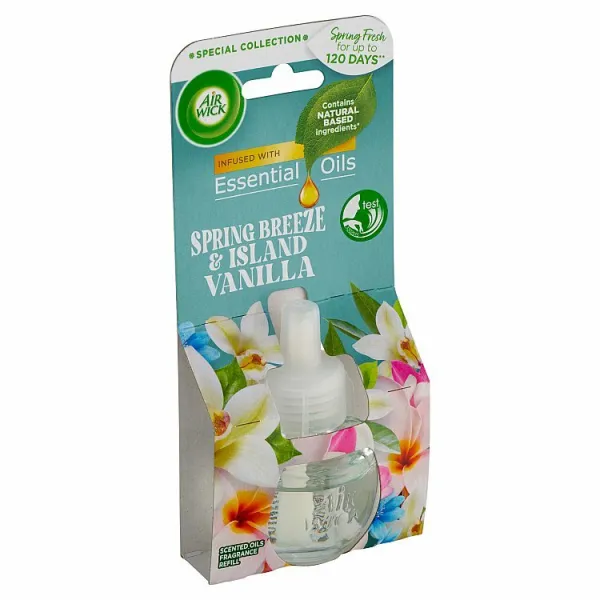 Air Wick Spring Fresh Spring Breeze & Island Vanilla elektrický osviežovač vzduchu náhradná náplň 19 ml