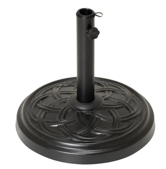 Podstavec na slnečník, okrúhly, 15 kg, čierny