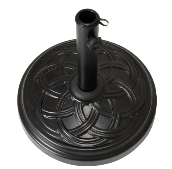 Podstavec na slnečník, okrúhly, 15 kg, čierny