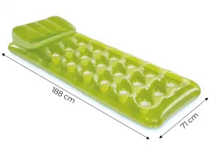 Nafukovací plavecký matrac 188 x 71 cm zelený - 58890