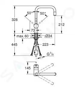 GROHE GROHE - Minta Páková drezová batéria, chróm 32067000