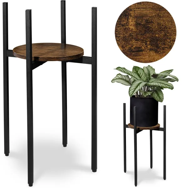 TZB Stojan na květiny TORRE RUSTIC 60 cm hnědý/černý