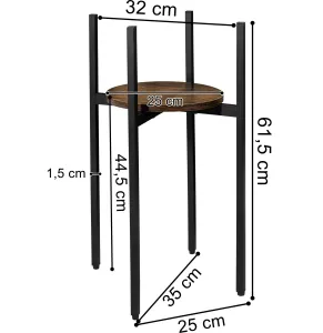 TZB Stojan na květiny TORRE RUSTIC 60 cm hnědý/černý