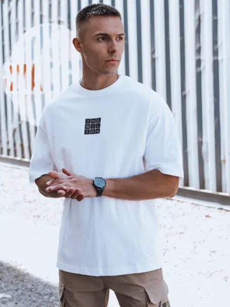 Originálne tričko s krátkym rukávom pre pánov biele