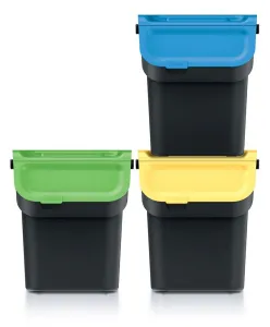 Prosperplast Sada 3 odpadkových košov KADDI s filtrom 3 x 20 L čierna