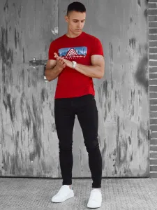 Trendy tričko s krátkym rukávom pre pánov červené