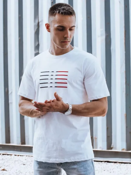 Moderné tričko s krátkym rukávom pre pánov biele