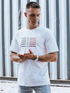 Moderné tričko s krátkym rukávom pre pánov biele